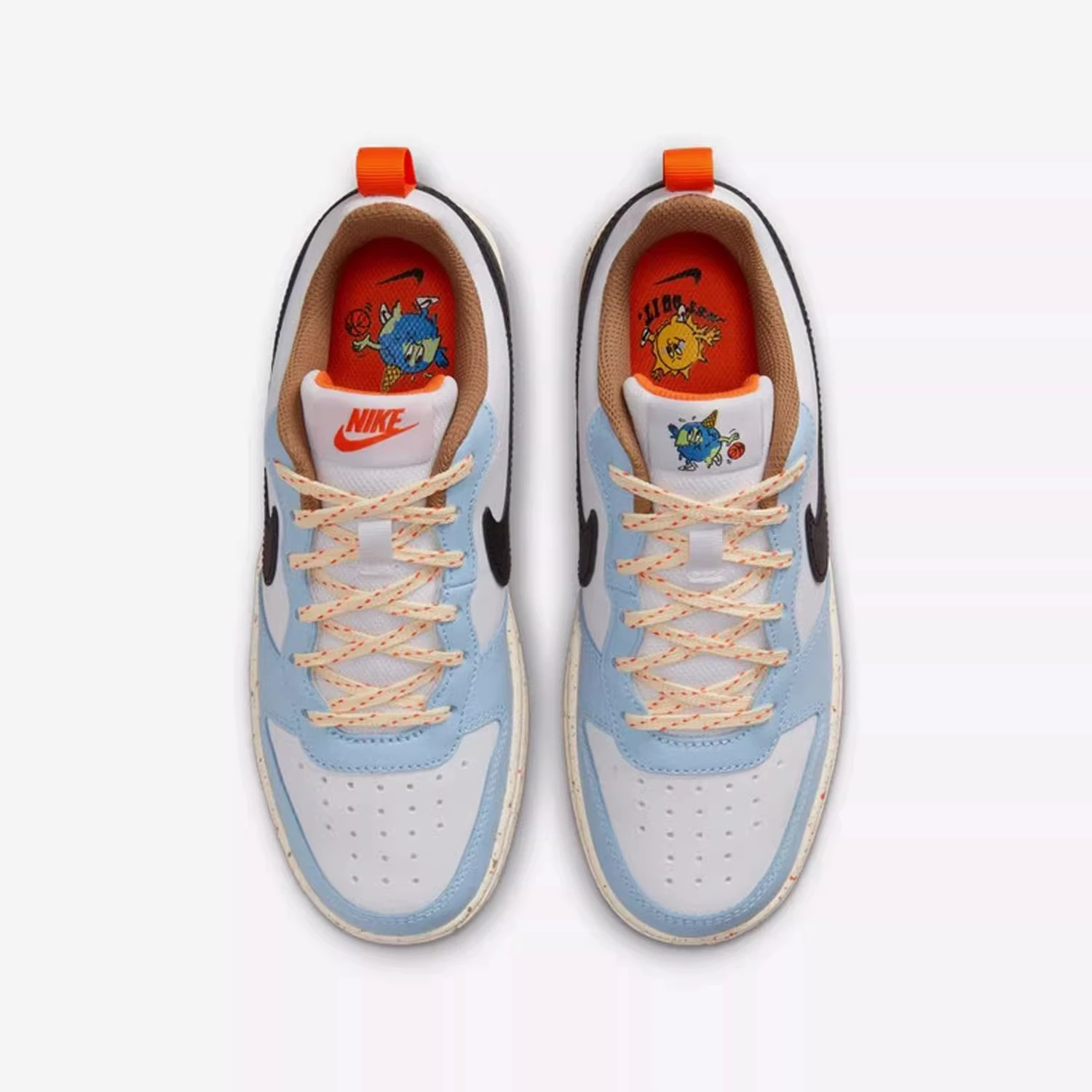 Nike Nike Women's Shoes Court Borough Low White Blue Women's Low-Top Casual Sneakers DX6052-101