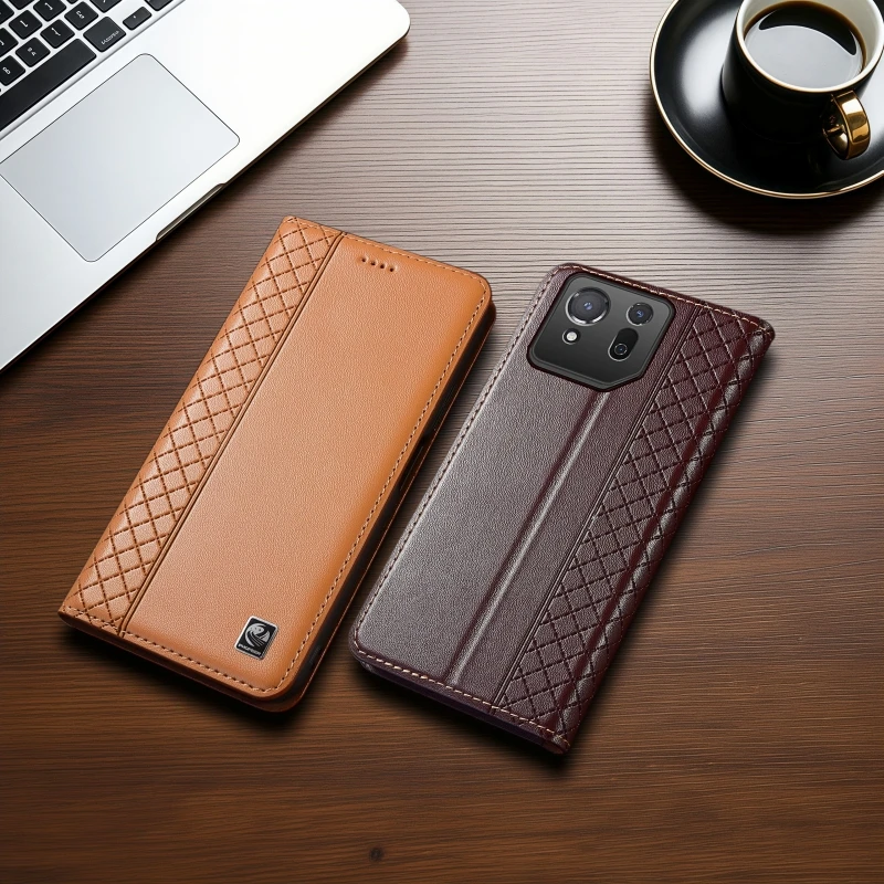 Nappa Real Leather Business Wallet Flip Phone Case
