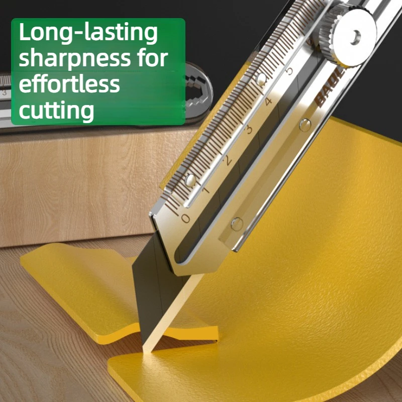 8가지 기능을 갖춘 날카로운 칼날, 안정적인 그립, 자 기능이 있는 다용도 칼, 절단 및 측정에 이상적, DIY 및 건축 작업에 적합