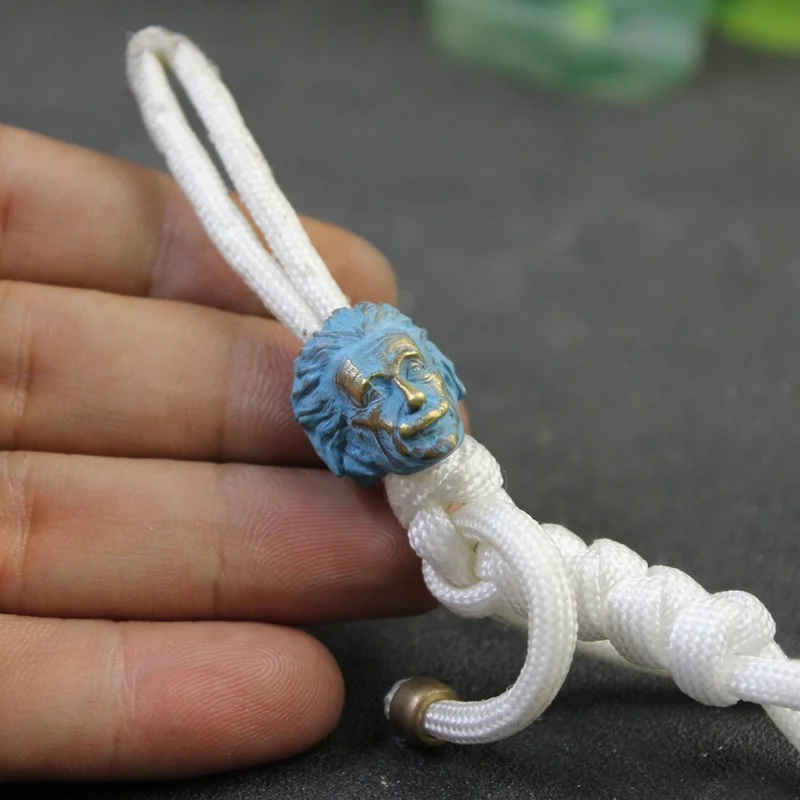 Couteau EDC Laiton Avec Perle Paracorde - Pendentif Lanière - Outil Bricolage
