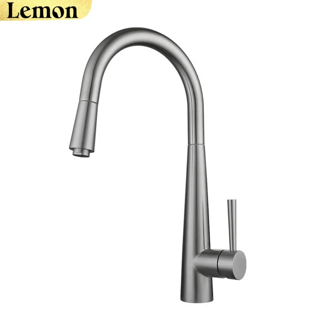 ก๊อกน้ําห้องครัว 304 สแตนเลสดึงออกอ่างล้างจาน Water TAP Deck ติดตั้ง Mixer Stream Sprayer หัวร้อนเย็นก๊อก 6