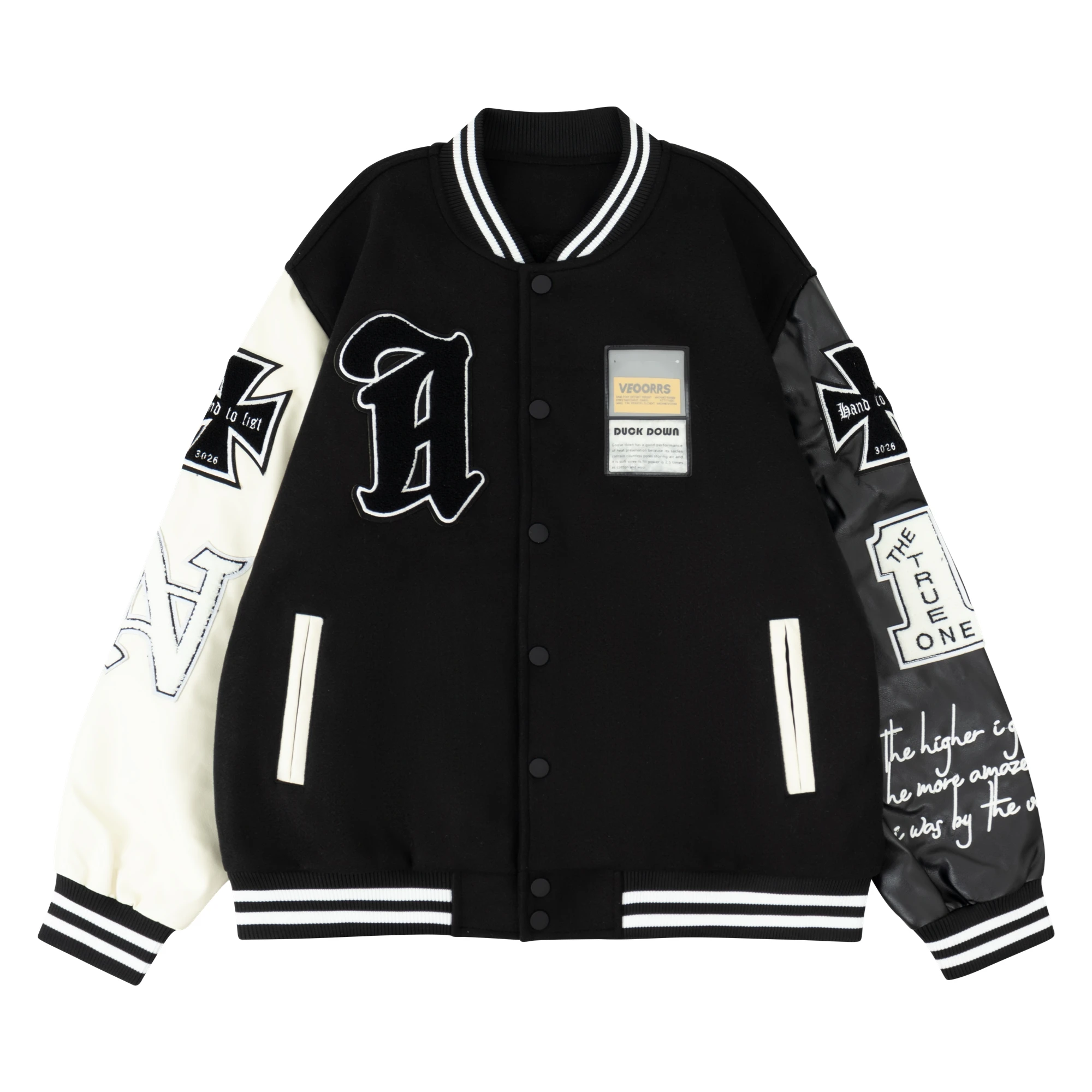 Bomber Jacket Embroidered Coats And Jackets Men's Plush Inner