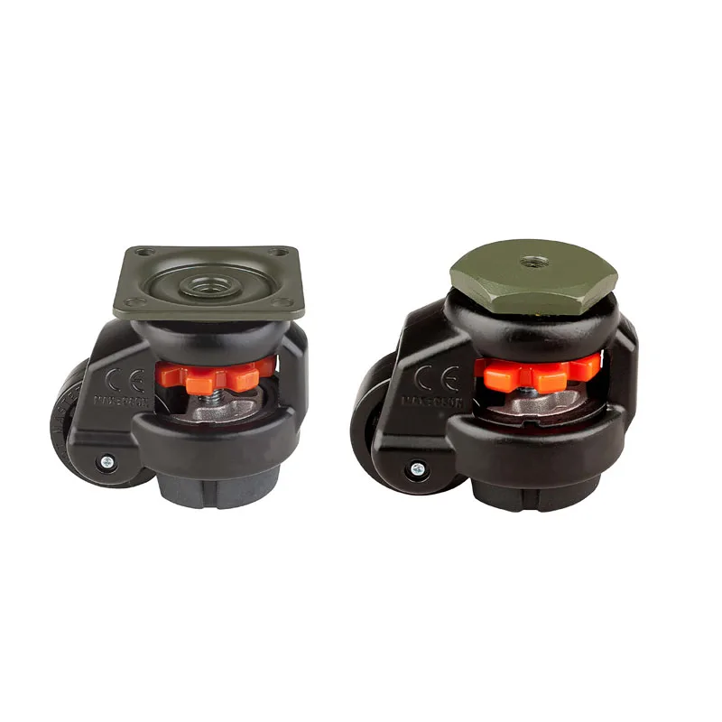 Nível Ajuste Rodízio Gd40f s Resistente Roda Rolo Industrial Nivelamento Suporte Rodízio Rodas Preto de Alta Qualidade Peças