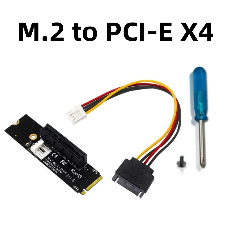 

NGFF To PCIE Port Riser Card M.2 M-KEY To PCI-E X4 Slot Converter Card Built-in Driver for Desktop Computer Mainboard Connector