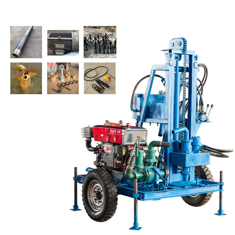 4KW Underground Machine Equipment Small Water Well Drill Rig For Sale Water Well Portable 300 Meter Bore Hole Bohole Ground pqwt tc500 bore well under ground water detector underground water finder 500m groundwater locator