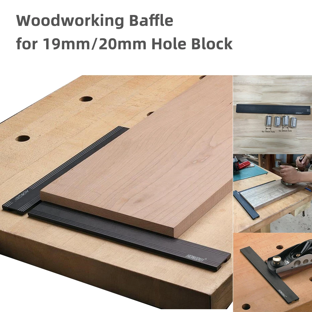 Woodworking Baffle for 19mm/20mm Hole Block Positioning Plate Desktop Fixed DIY Tools Workbench Auxiliary Tool Woodworking Tools 10 90 ° 3d woodworking line drawing angle ruler angle positioning t shaped line drawing circular lines tool right angles rule