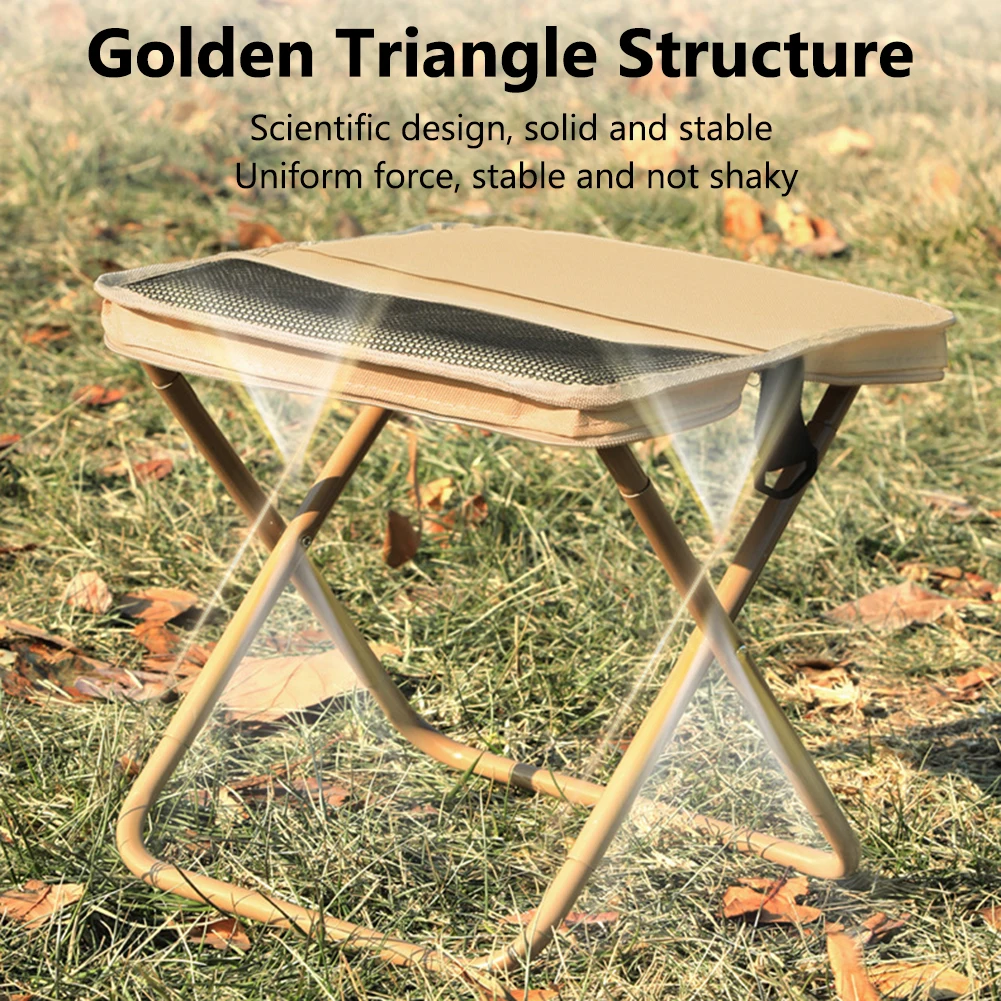 Portable Folding Stool with Mesh Bag for Camping Hiking
