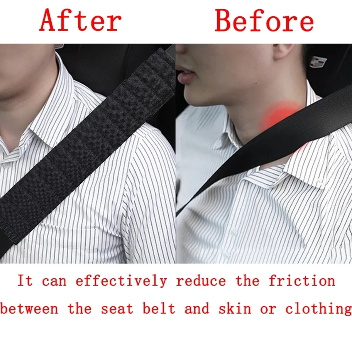 Car Seat Belt Cover 15.5/19.5 Inch Auto Seat Belt Covers Comfortable Shoulder Pad Cushion Protector Car Interior Accessories