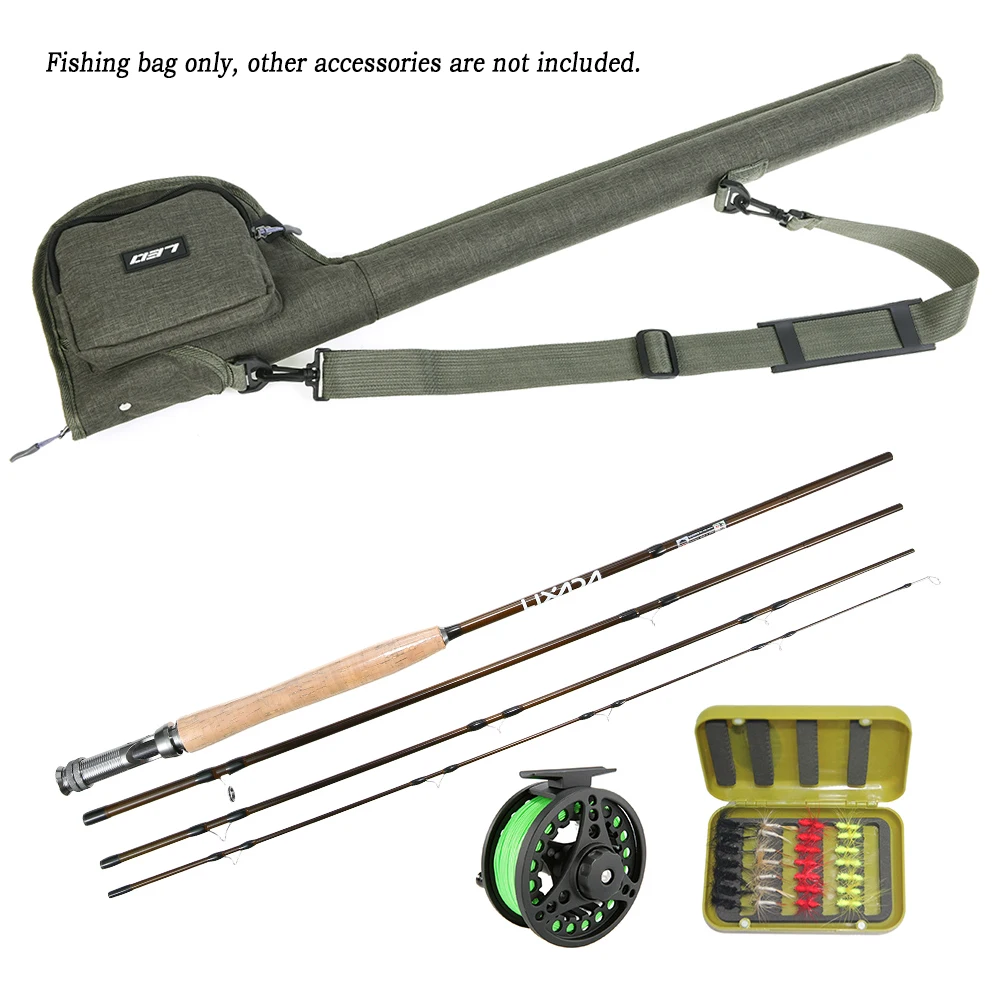 Portable Fishing Rod Reel Storage Tubes Cases LEO Canvas Fishing Rod Bag  Fishing Rod Fly Fishing Bag Everything for Fishing Bag