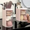Desktop Rotating Makeup Brush Storage Cylinder, Powder Puff, Eyebrow Pencil, Beauty Egg, Dustproof Cosmetics Storage Box 1