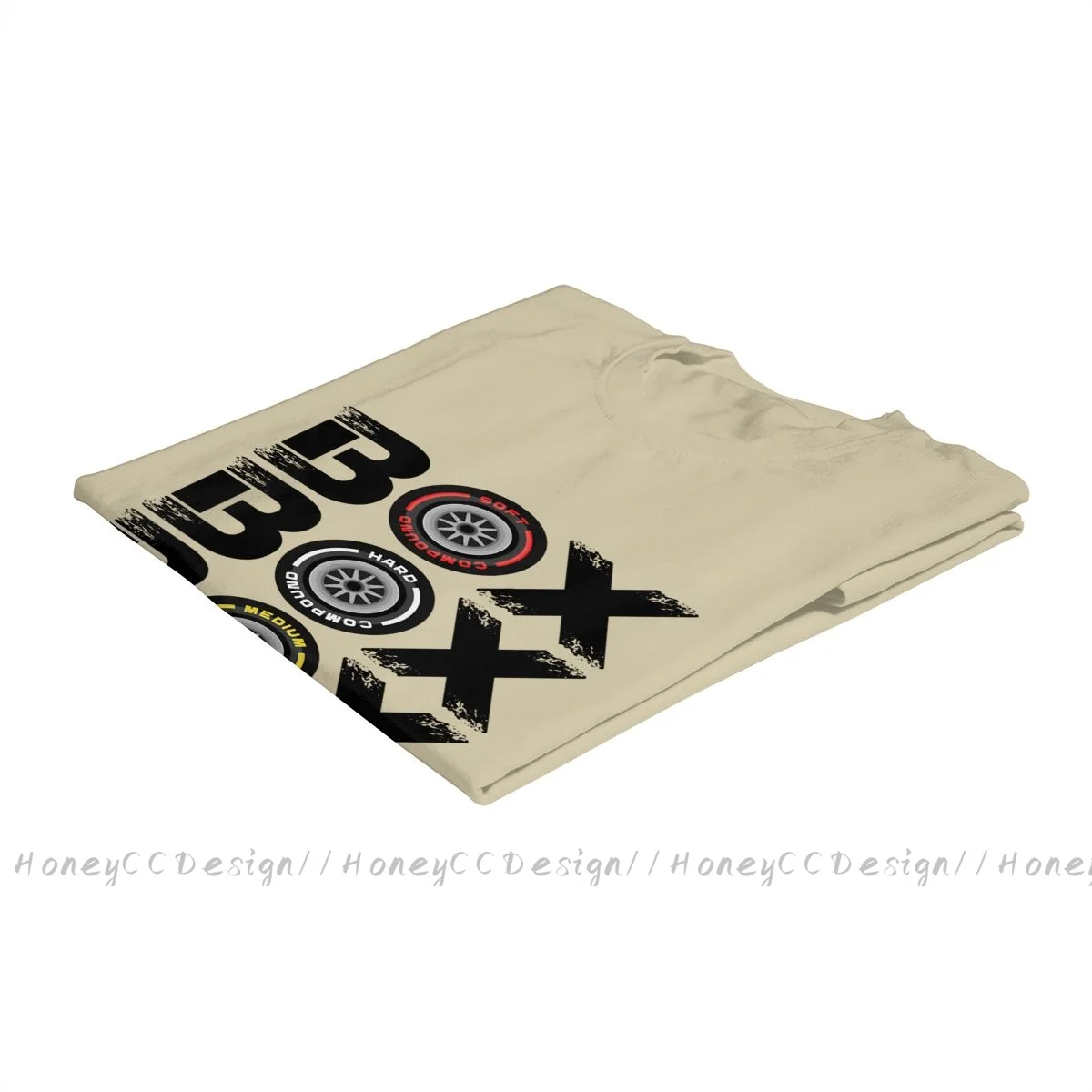 High-Quality Men's Black Formula 1 Pure Cotton T-Shirt - Box Box Box Tyre Compound Design