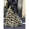 Green Dot Skirt Women Elegant Vintage High Waisted Holiday Beach Skirt A Line Skinny Sprint Tie Dye Pretty Style Skirt Summer
