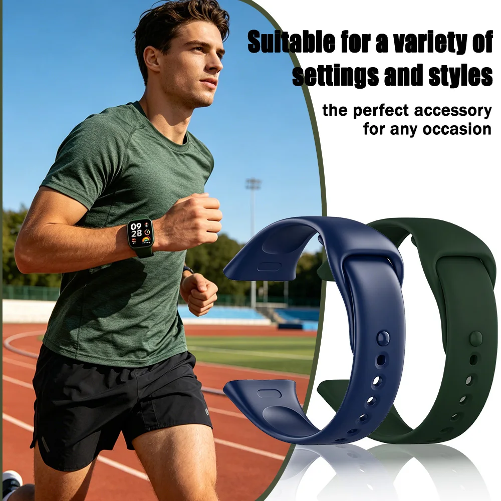 Solid Color Soft Silicone Sport Watch Band - Replacement Wrist Bracelet Accessory