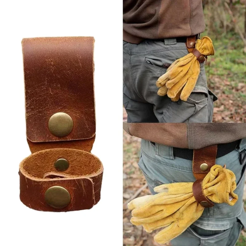 

Multi-purpose Glove Hook Mountaineering Buckle Leather Belt Glove Holder Clamp