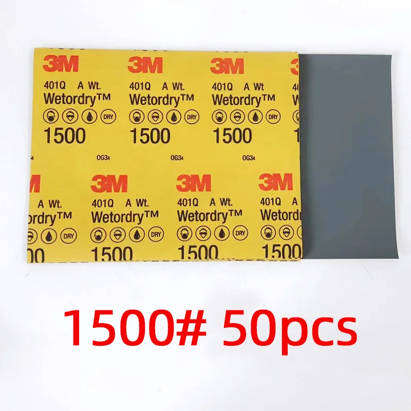 Auto Polishing Water Sandpaper 3M401Q 1500 Mesh 227x280mm Finish Fine Polished Sheet