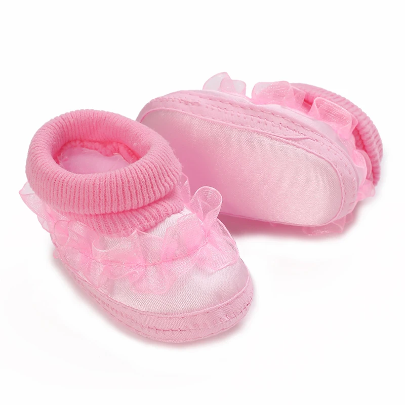 Newborn Baby Boy And Baby Girl's First Pair Of Dipping Shoes Soft Soled Walking Shoes Cute Cartoon Bow Multiple Styles -9CM/10CM