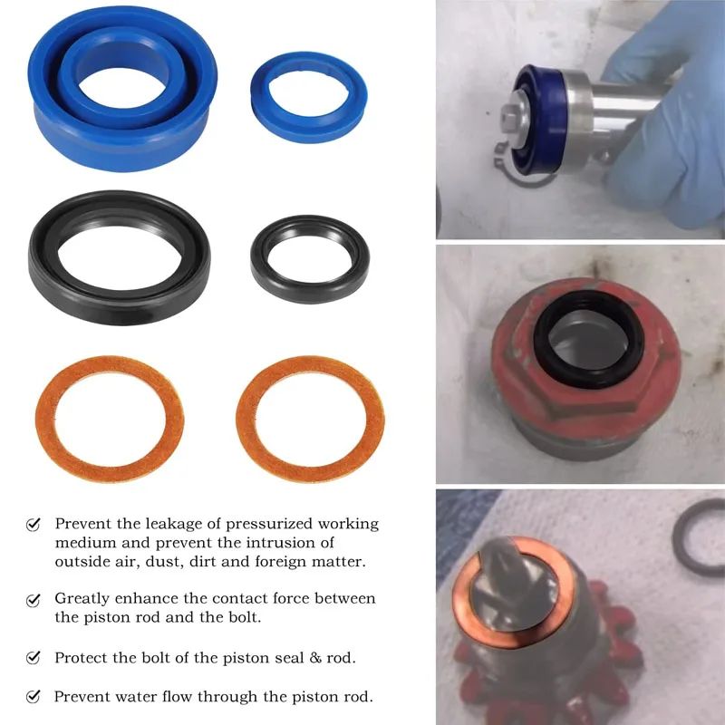 Mobestech Kit Di Guarnizioni Per Martinetto Idraulico Parti Per Riparazione Auto Attrezzo Per Sollevatore Kit Di Sostituzione Raccordi Idraulici Strumenti Di Tenuta
