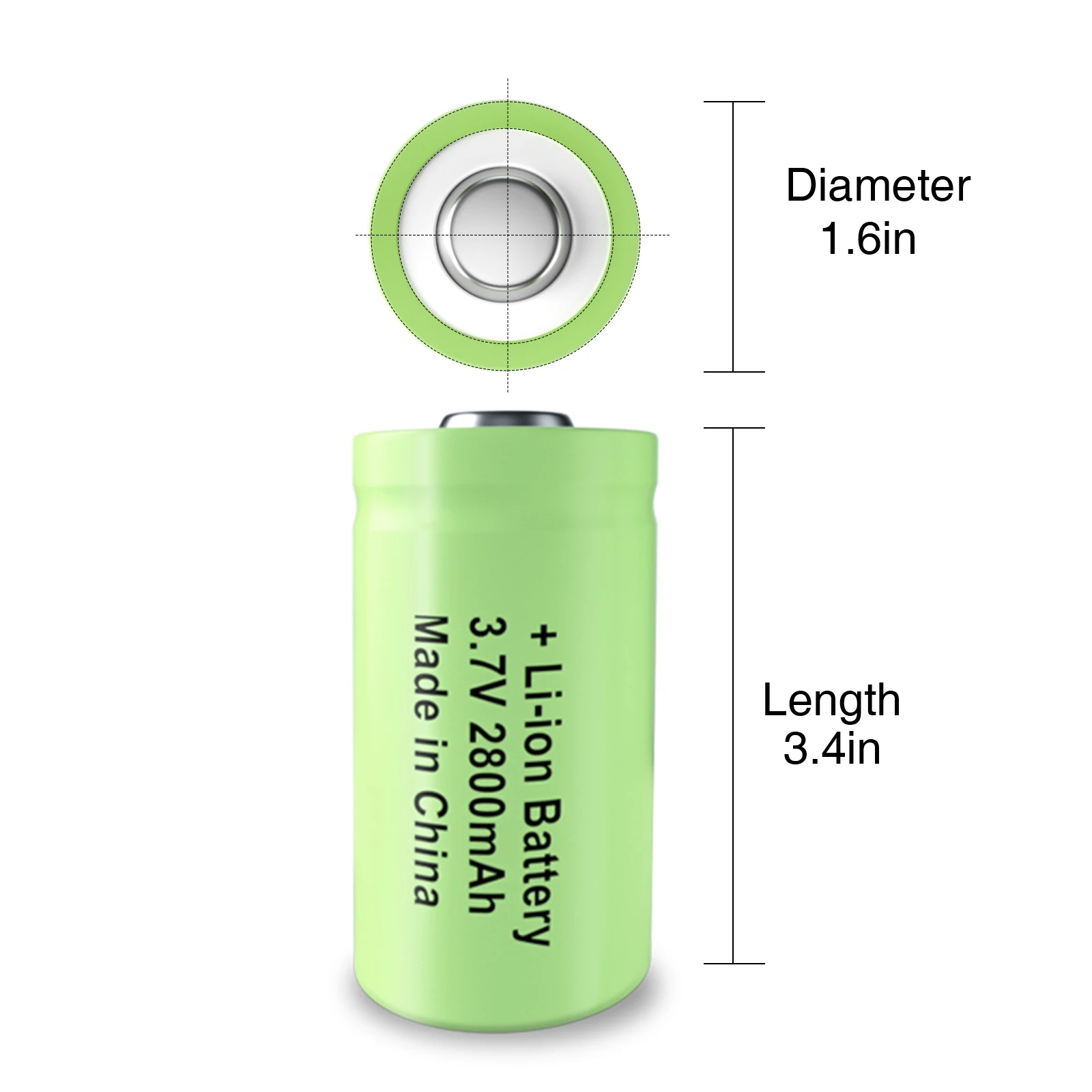 Powtree-baterias Recarregáveis para Caneta Laser Led Lanterna Celular Câmera de Segurança 3.7v 2800mah Li-ion 16340 Cr123a - Image 4