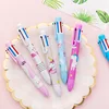 4 Piece Stationery 6 Color Unicorn Pens Multicolor Ballpoint Pen Multifunction Creative Kids Pen 3