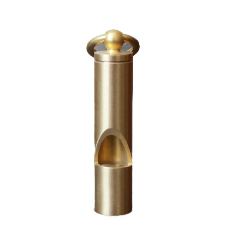 1Pcs Vintage Brass Whistle Handmade Survival Whistle Keychain Pendant Outdoor EDC Tool Football Basketball Sports