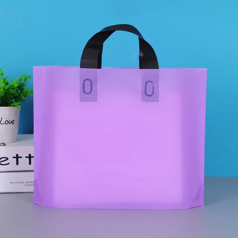 100pcs Shopping Bags with Handles Plastic Gift Bags Wedding Party Favor Packaging Printed Brand
