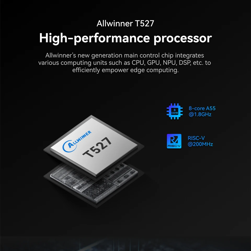 Single Board Computer Orange Pi 4A 4GB RAM Single Board Computer Allwinner T527 RISC-V Co-processor WiFi+BT5.0 BLE M2 NVMe SSD 2TOPS NPU Mini PC
