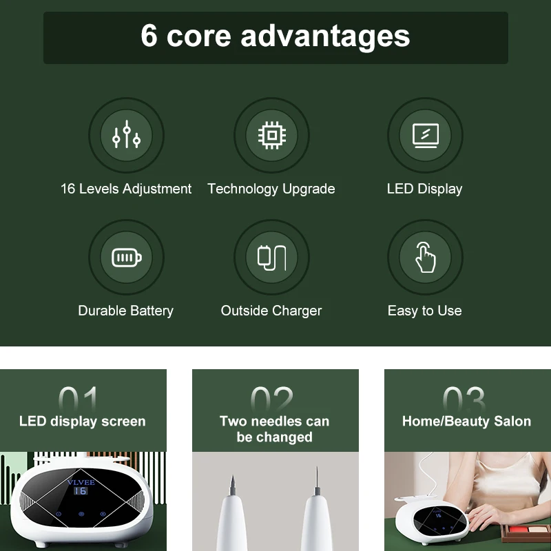 VLVEE 16 Levels LCD Mole Marker Beauty Device Remover Warts Dark Spot Nevus Skin Tag Face Spot Removal Tool Home Use