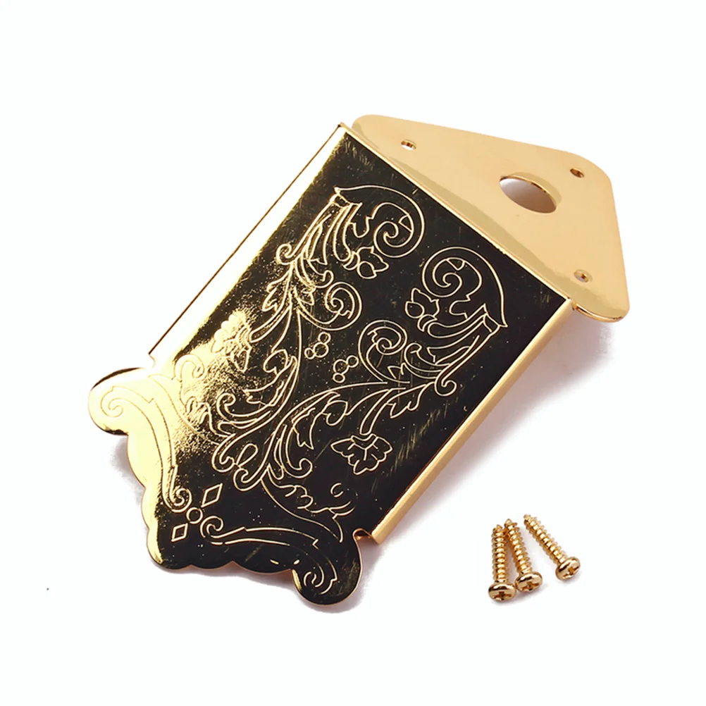 

Triangle Plated Tailpiece 8-String Mandolin Guitar Maker with Screws Cover Part Replacement