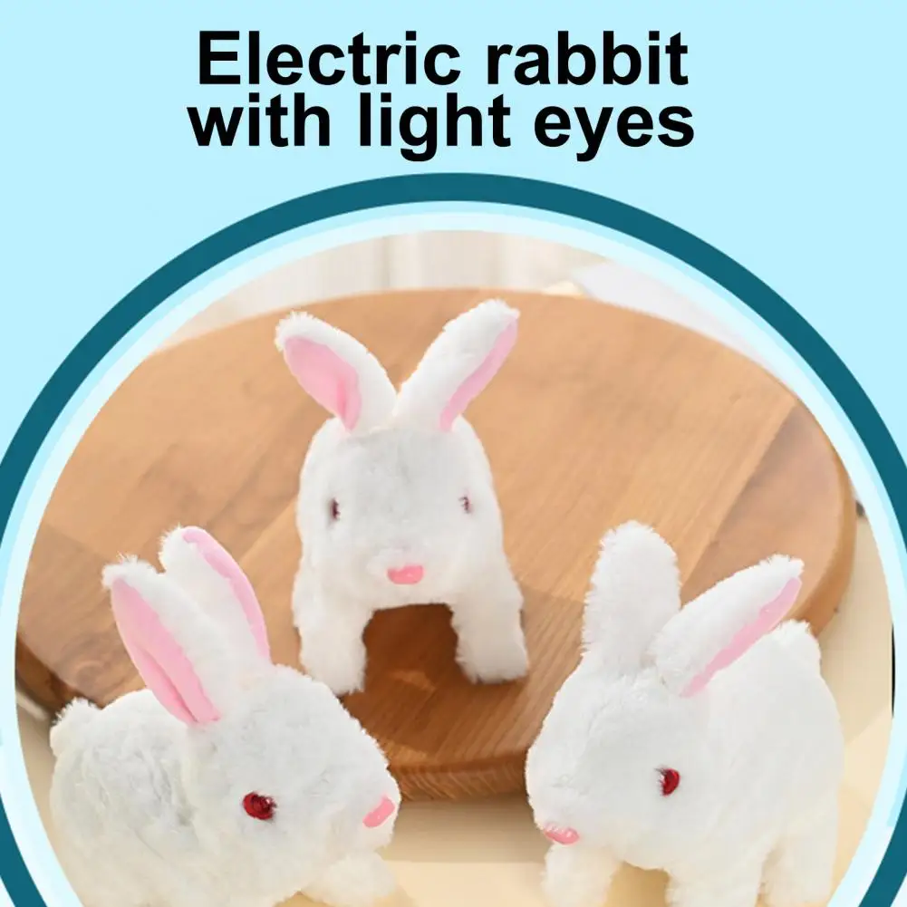 Rabbit Toy Adorable Battery-powered Kids Rabbit Plush Toy Electric Bunny with Sound Light Automatic Walking Fun Bunny