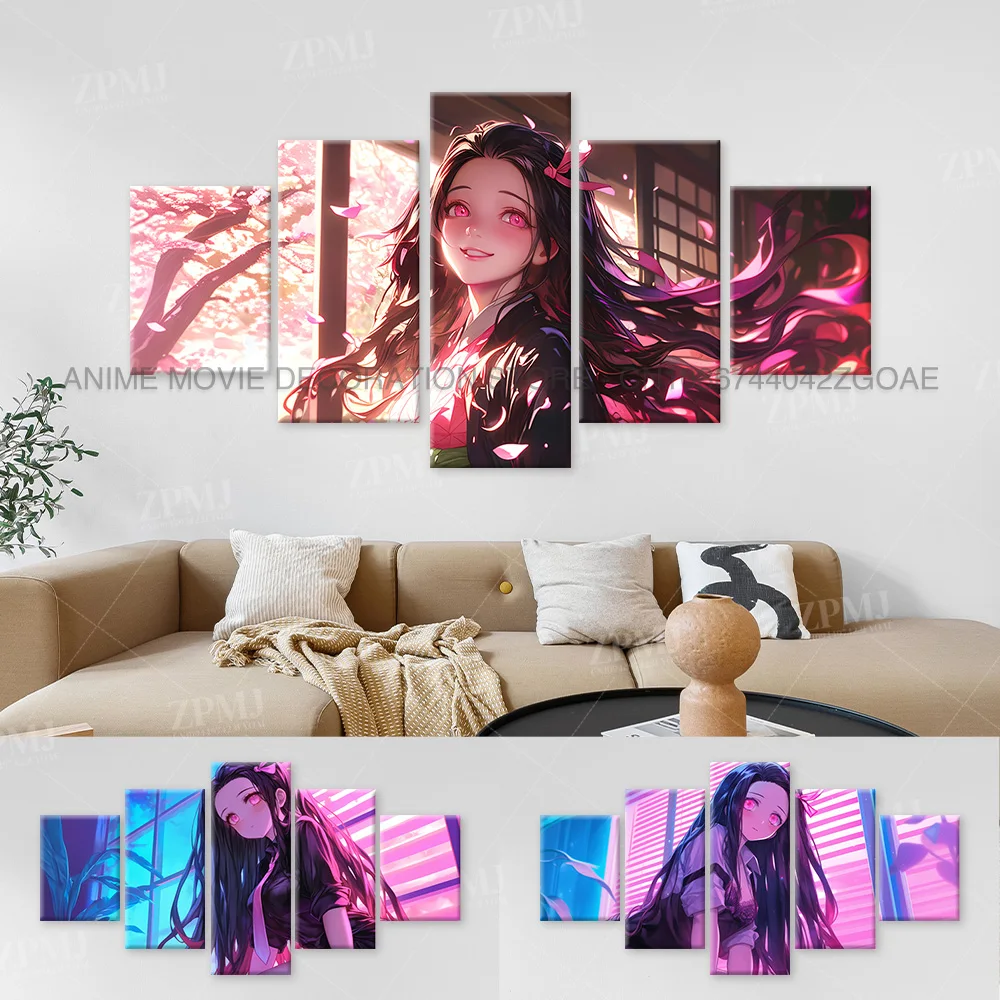Dämonentöter Kamado Nezuko Charakter Wandkunst Bilder Drucke Poster Home Decor Anime Leinwand Innengemälde Zimmer rahmenlos