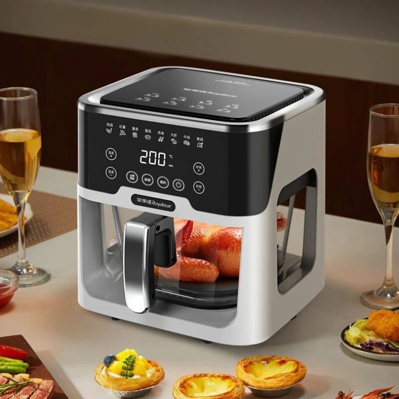 Air fryer panoramic view. Home use. . Fully automatic. Large capacity. High borosilicate glass. Electric fryer.