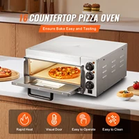 VEVOR Four à Pizza Électrique de Comptoir de 40,6 cm, Machine à Pizza d'Intérieur en Acier Inoxydable, avec Pierre et Poignée, Température Maximale de 350 °C, pour Cuisine, Restaurant, Maison 2