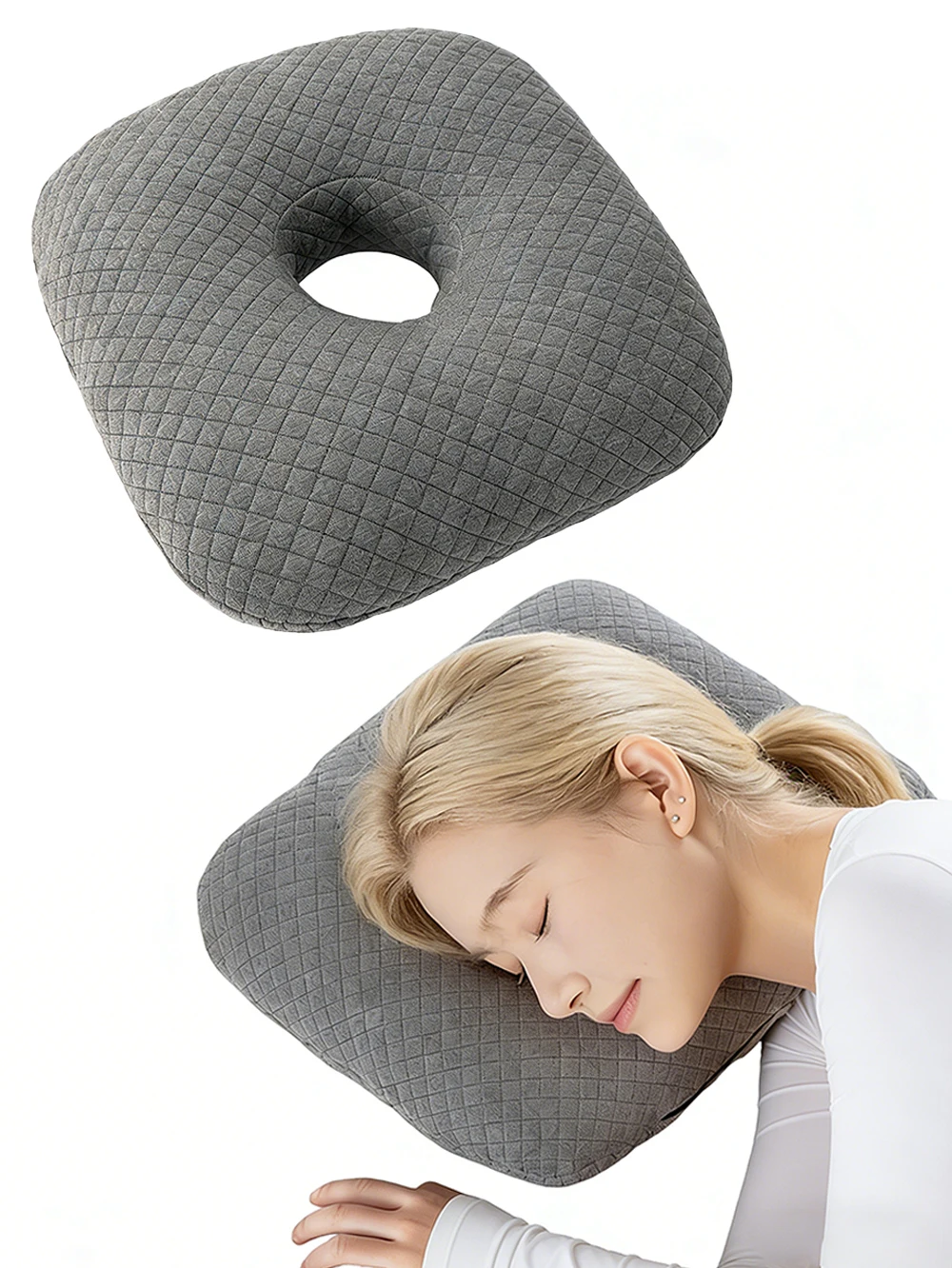 Explore a compact ear hole pillow designed for side sleepers who prefer extra space around the outer ear while resting. Its hollow-center design offers an alternative to a traditional pillow for your everyday comfort routine.