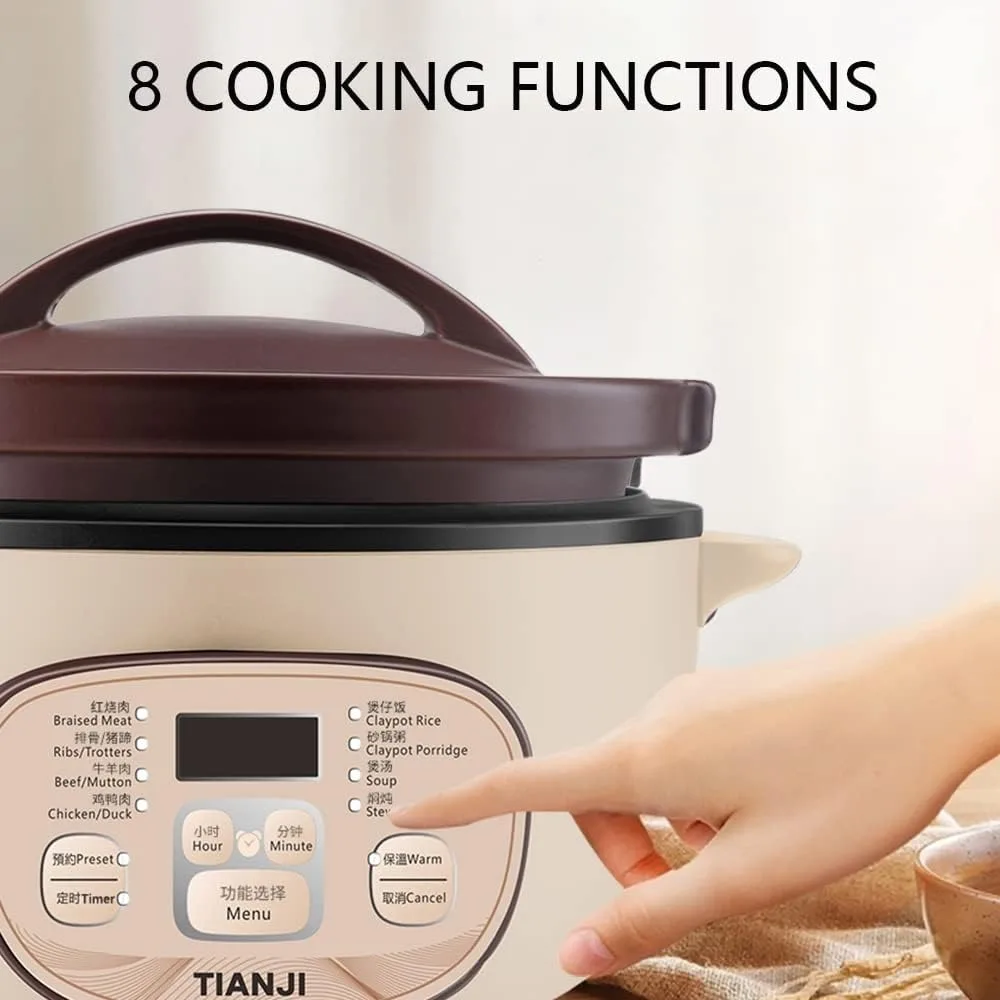DSG-TZ30 Electric Clay Pot Slow Cooker for Claypot Rice and Casserole Porridge, Ceramic Casserole Cooking Pot with