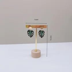 Sleek Metal and Wood Earring Display Stand with T - Bar Holders (Golden S)