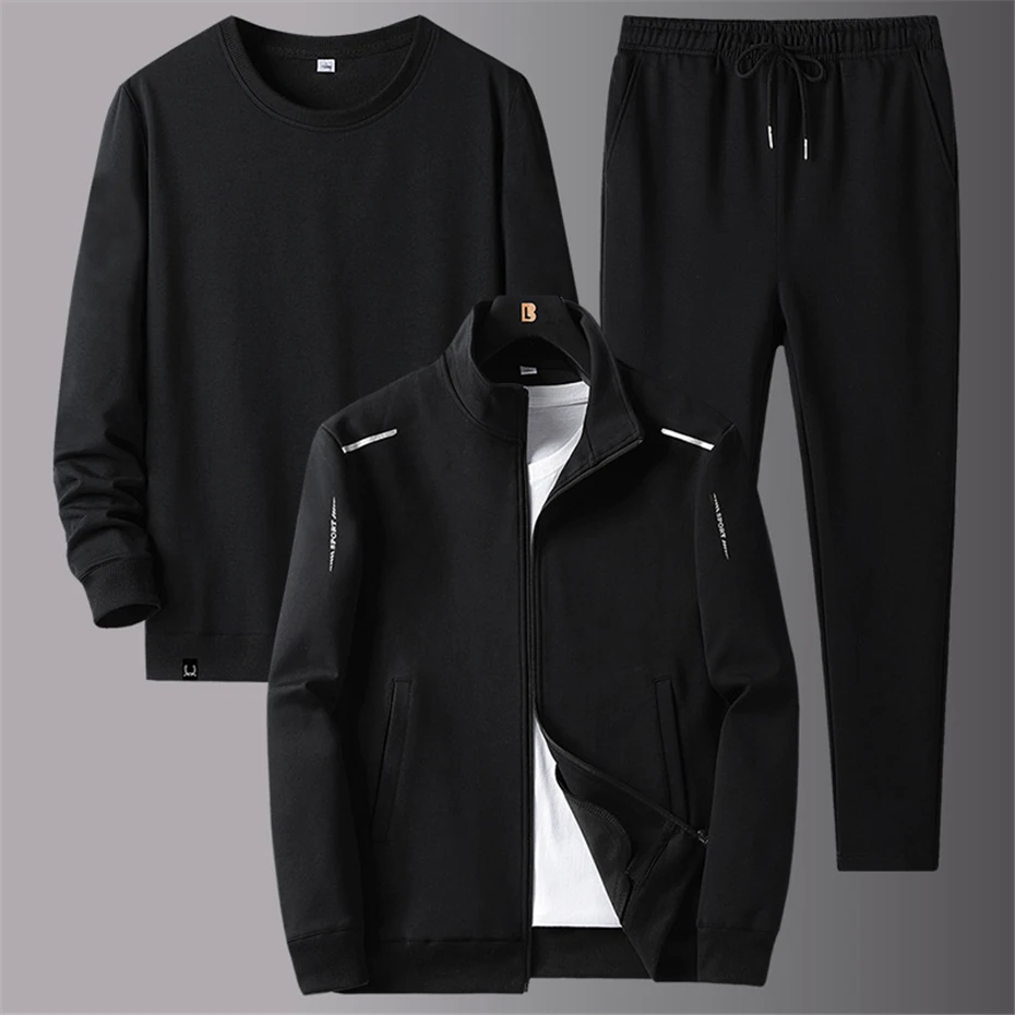 Men's Tracksuit Jogger Sportswear Spring Autumn Suit Men Sweatpants Jackets Plus Size 5XL Solid Sweatpant Set Jogging Suit