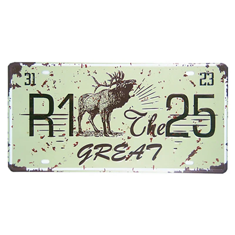 Vintage Metal Tin Sign Car License Plates Pin Up Wall Signs Decor Shabby Rust Metal Signs Decor Garage Bar Decorative Plaques