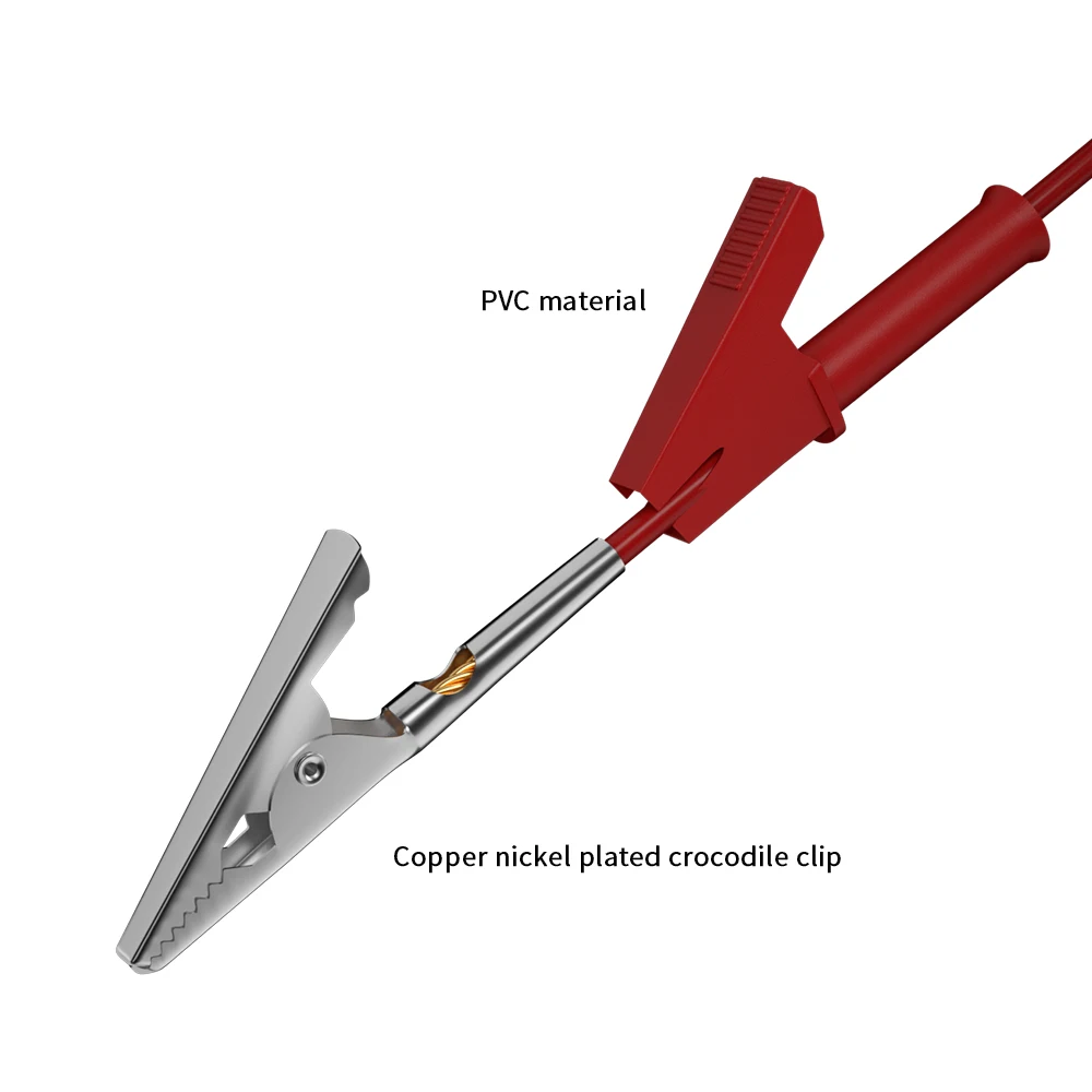 4MM Retractable Safety Banana Plug to Alligator clips Test Lead 1M Nickel Plated Copper Banana Plug J.70019B