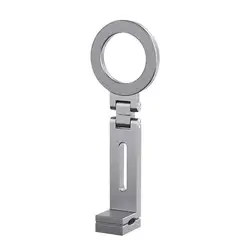 Universal Foldable Magnetic Phone Holder - Flexible Rotation Travel Mount (Silver)