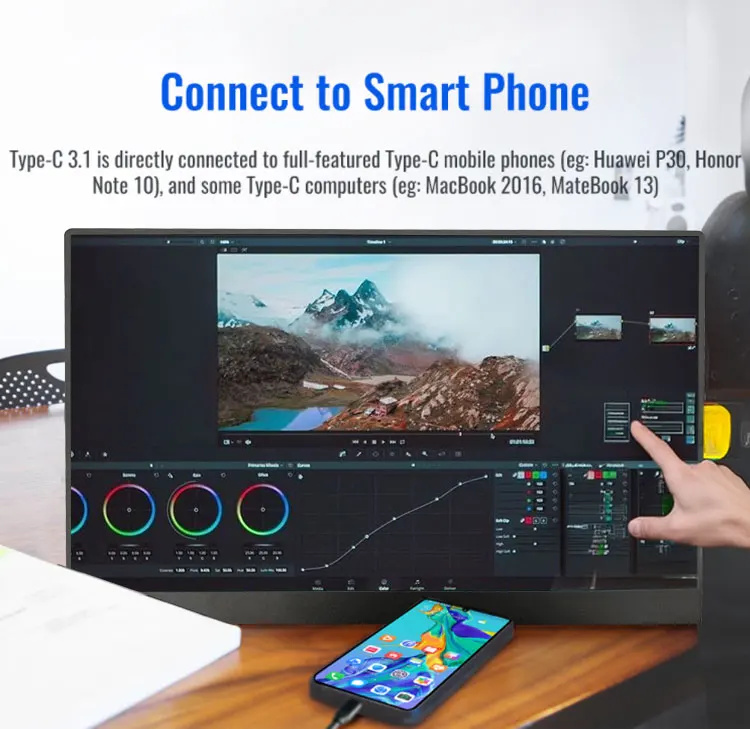 24인치 144Hz OLED 100% NTSC 3840x2160 IPS 화면 휴대용 모니터 (노트북용) 4K 게이밍 모니터