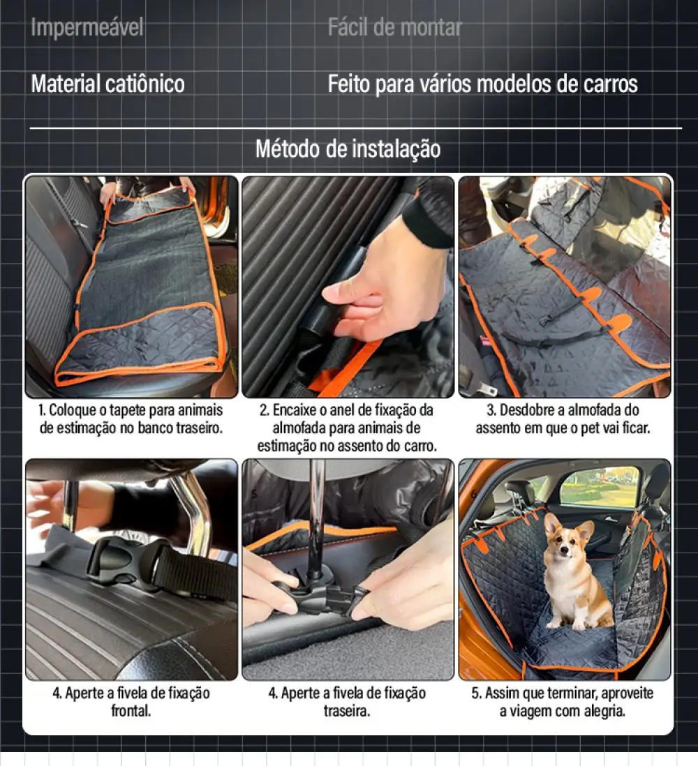 Capa Protetora de Carro para Cães e Gatos 13 Sa07569b41b1f485db924a1cfa72e4a20G