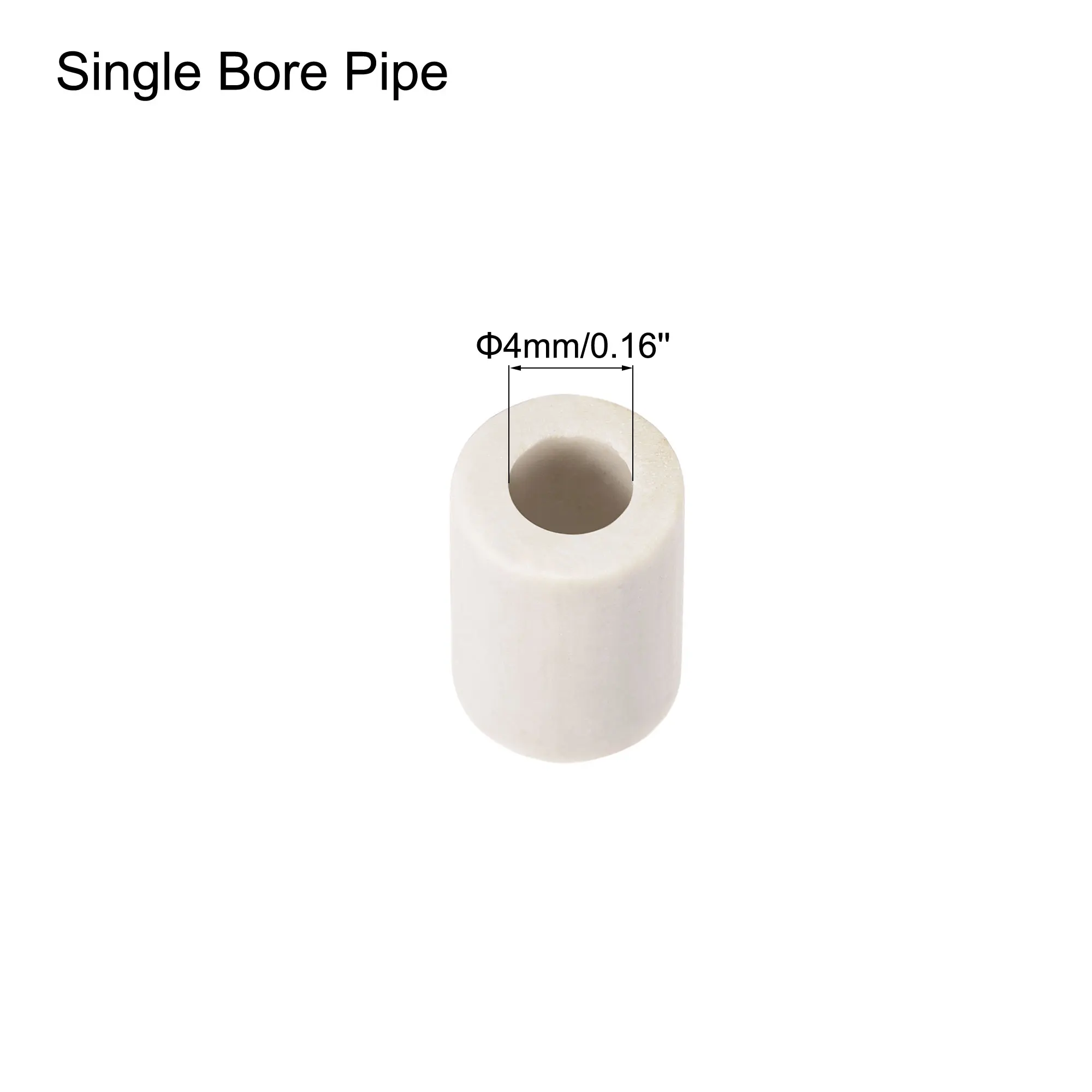 Ceramic Insulation Tube 4mm Dia Single Bore 20/50Pcs High Temperature Resistant Electronic Wire Bundle Porcelain Bushing