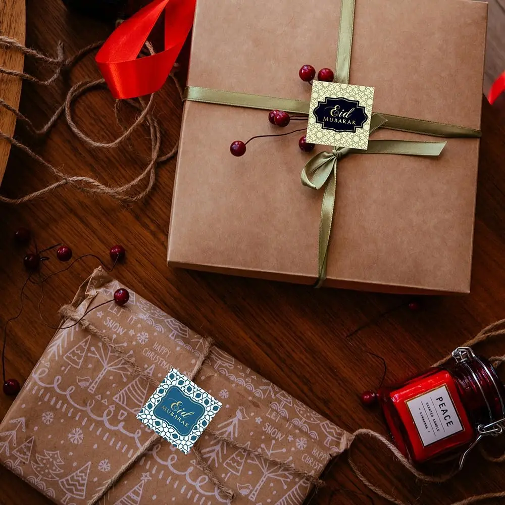 500-2000Pcs EID Mubarak Stickers Gift Bags Candy Boxes Seals Labels Ramadan Islamic Muslim Party DIY Decoration Paper Stickers