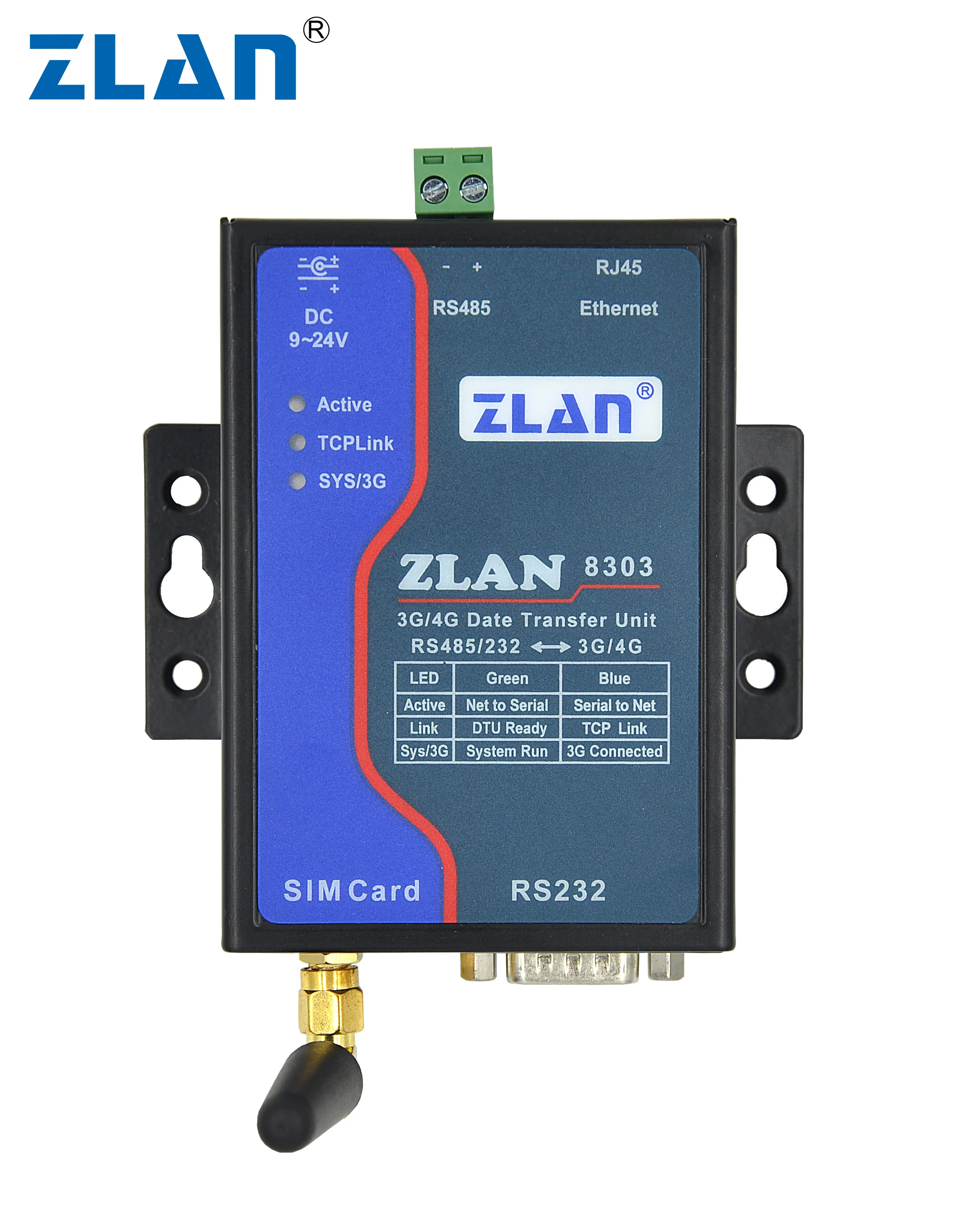 Zlan8303 2G 3G Dtu Porta Seriale Rs232 Rs485 A Telecom 2G/3G Rj45 Modem Gsm Ethernet Gprs