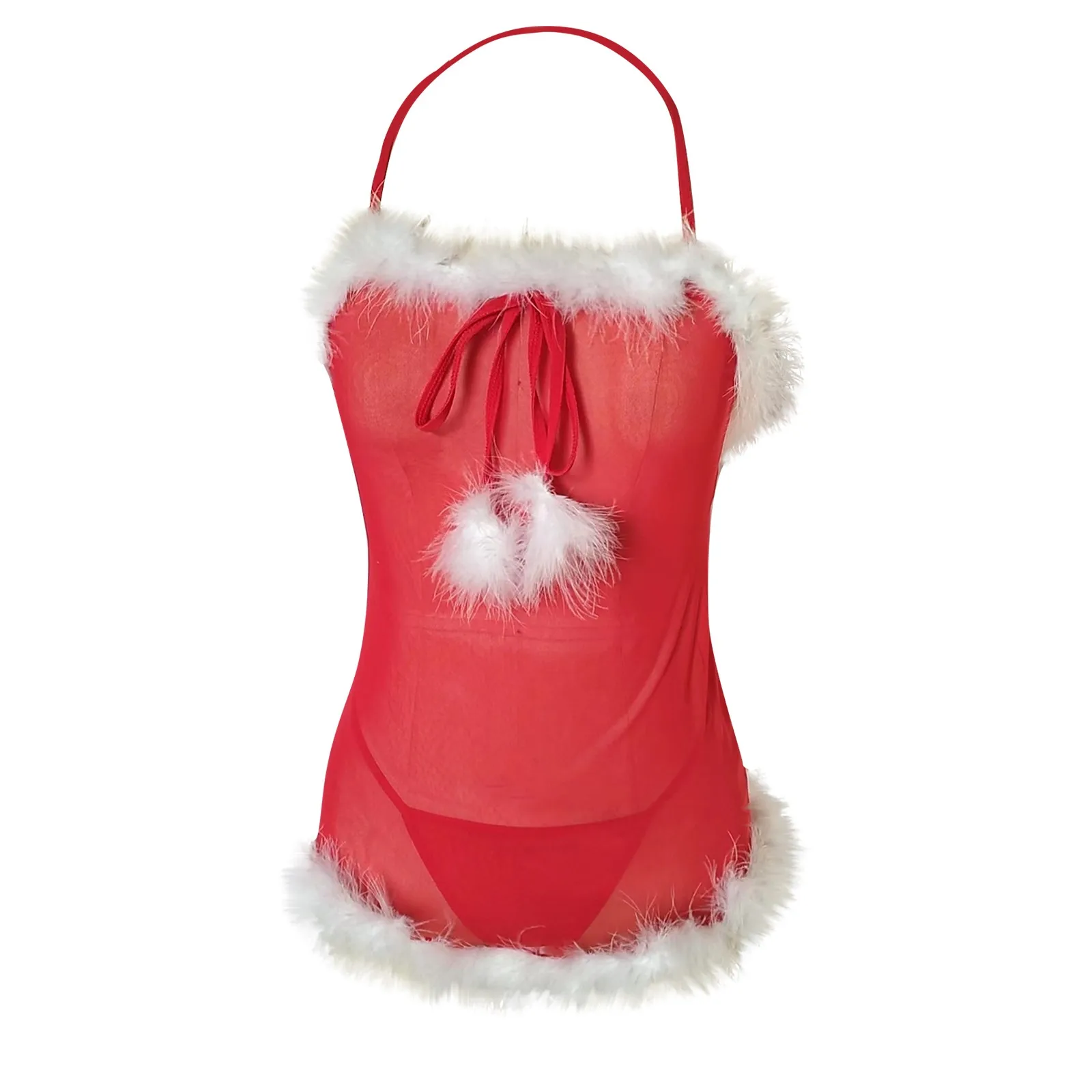 

Женское сексуальное нижнее белье, рождественское платье, кружевная плюшевая Сексуальная цельная ночная рубашка, набор для ролевых игр, Пассивный влюбленный