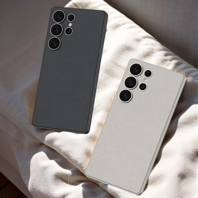 Elegant Metallic Paint Leather Case - Slim Protective Cover with Soft Edges