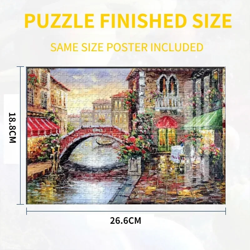 1000 Pcs Paper Puzzle Water City 1000 Pieces of Children's Puzzle Male and Female Anime Toys Adult Stress Relief High Difficulty