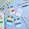 100/120Sheets Colorful Transparent Fluorescent Index Tabs Sticky Note Page Marker Planner Stickers Classification Writing Office 2