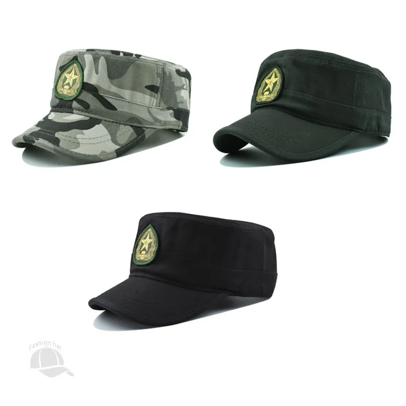 

Кепка для гольфа, камуфляжная шапка, мужская хлопковая кепка с плоским верхом и вышивкой в виде пентаграммы, бейсболка для улицы, Повседневная Кепка с защитой от солнца, с языком утки