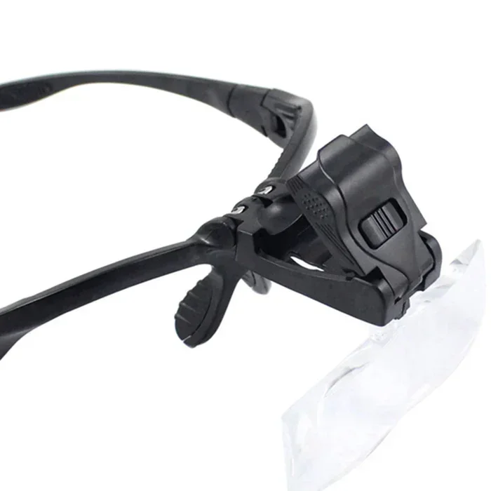5PC 확대경 헤드밴드 돋보기 눈 수리용 9892B 2 LED 라이트 1.0/1.5/2.0/2.5/3.5X 안경 루페 광학 렌즈